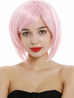 Produktbild von WIG ME UP Perücke kurz Bob Longbob Scheitel Hellrosa Rosa 1215-T2333
