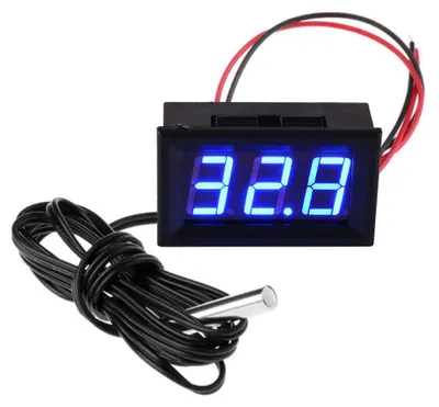 Zdjęcie produktu dla Cyfrowy termometr z sondą, wodoodporny, monitor temperatury 12V do lodówki i akwarium