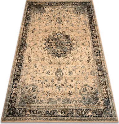 Produktbild von Wollteppich POLONIA KORDOBA25 Rosette, Rahmen Sepia beige 235x350 cm