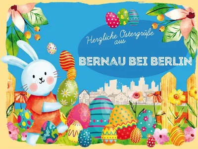 Produktbild von vianmo Holzschild 30x40 cm Ostern Ostergrüße BERNAU bei BERLIN