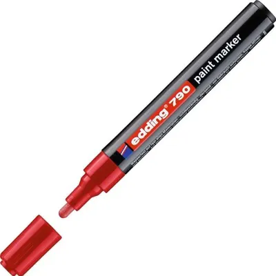 Zdjęcie produktu dla Popisovač průmyslový Edding 790, lakový, kulatý hrot, 2-3 mm, červený