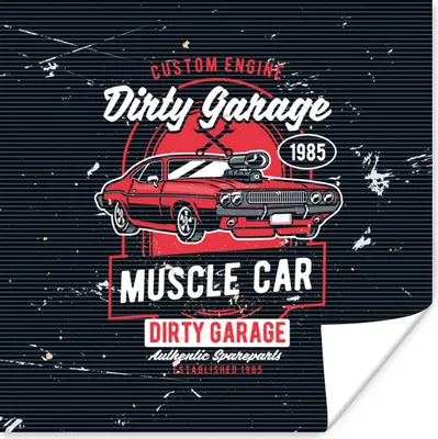 Produktbild von MuchoWow® Poster Mancave - Auto - Retro - Rot 75x75 cm - Wand Dekoration
