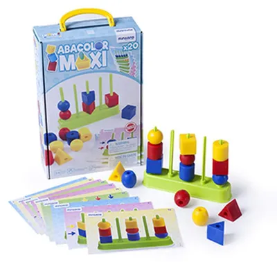Zdjęcie produktu dla Miniland, zestaw do układania wież z kolorowych elementów, Abacolor Maxi - 45309