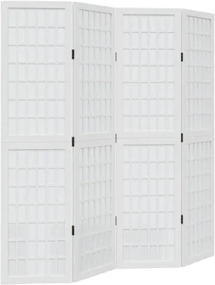 Imagen del producto de 4-TLG. Separador de ambientes blanco, biombo de madera de Paulownia, 160 cm