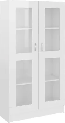 Produktbild von vidaXL Vitrinenschrank Hochglanz-Weiß 82,5x30,5x150 cm Holzwerkstoff