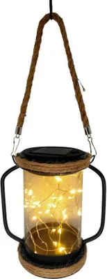 Zdjęcie produktu dla Lampa Solarna LED Zewnętrzna Ogrodowa Wisząca Stojąca Latarenka 3000K IP44 Czujnik Zmierzchu