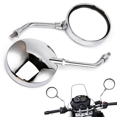 Image de Miroir de moto universel, 10 mm et 8 mm, chromé, usiné CNC, grand angle, homologué