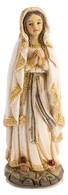 Jungfrau-von-Lourdes-Figur, handbemaltes Harz, 8 cm