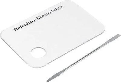 Zdjęcie produktu dla Kosmetyczka z paletą akrylową o wymiarach 15x10 cm i metalową szpachelką – idealna do zdobienia paznokci i kosmetyki