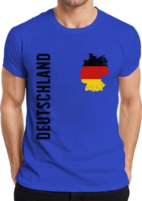 Obrázok produktu pre Nemecko Vlajka Futbalový fanúšik DE Tričko Svetový pohár Pánske tričko, Modrá, L
