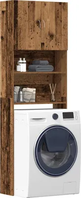 Produktbild von "2026 Promotion" Waschmaschinenschrank Altholz-Optik 64x24x190 cm Holzwerkstoff - Badezimmerschränke CC31982