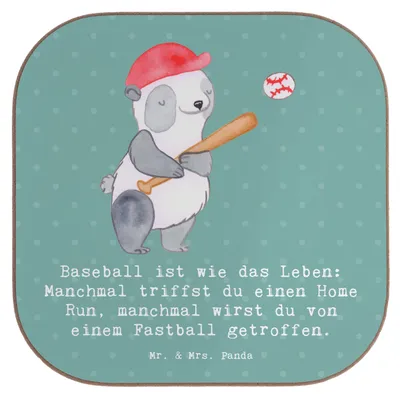 Produktbild von Mr. & Mrs. Panda Untersetzer für Gläser Baseball Leben - Meeresbrise - Geschenk, Sportler, Geschenke, Leidenschaft, Coaster, Glas, Teamsport, Spielfeld, Legenden, Sport