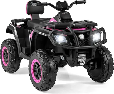 Produktbild von COSTWAY Kinder Quad Elektro 24V, 2-Sitzer Kinderquad 3–8 km/h, Elektroquad mit Scheinwerfern, Musik&Hupe, Elektroauto ATV für Kinder ab 3+ Rosa