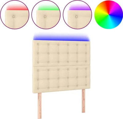 Produktbild von vidaXL LED Kopfteil Creme 90x5x118/128 cm Stoff