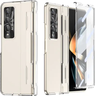Image de Etui pour Samsung Galaxy Z Fold 4 5G, étui PC rigide et fin avec protection de la charnière et de l'écran Transparent