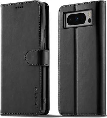 Produktbild von Hülle für Google Pixel 8 Pro, Klapphüllen Brieftasche Leder Magnetverschluss Ständer Schutzhülle Schwarz