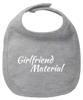 Produktbild von Huuraa Baby Lätzchen Girlfriend Material Schriftzug Heather Grey Klettverschluss  Baumwolle Latz Geschenkidee