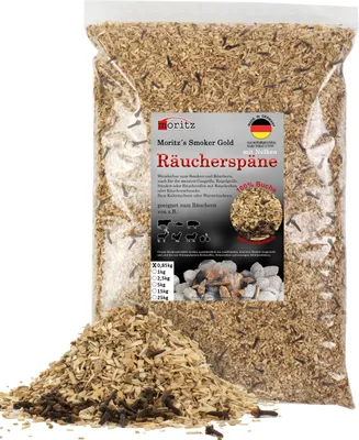 Produktbild von Moritz 0,85kg Räucherspäne Buche mit Nelke fein 0,75 -2 mm Räuchern I Kalträuchern von Fisch Fleisch Wurst Käse Gemüse auch für BBQ I Grill - Räuchermehl