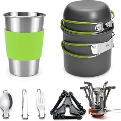 Produktbild von Leichtes Kochset für 1-2 Personen, Wandern, Camping, nicht klebend
