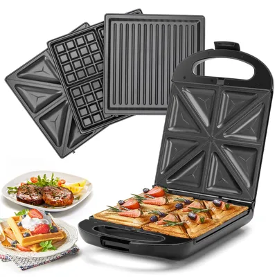 Produktbild von Taylor Swoden 3-in-1-Sandwichmaker, Waffeleisen Backblech für 4 Sandwiches, 180° Wendung, BPA-frei 1200W Schnelles Garen, Einfache Verwendung