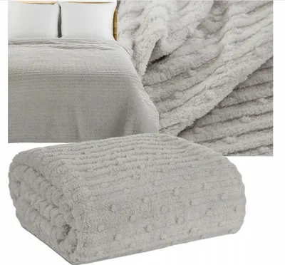 Produktbild von Eurofirany Mikrofaser Plaid Decke Silber 170x210 cm
