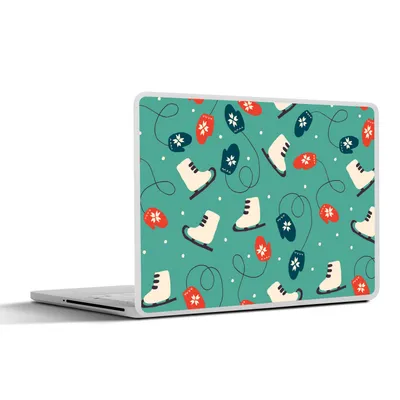 Produktbild von MuchoWow® Laptop Aufkleber Sticker Cover Schlittschuhe - Winter - Muster 36.5x27.5 cm - Laptop-Sticker