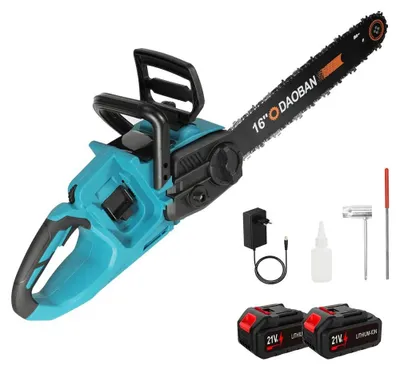 Produktbild von Elektrische Kettensäge - Akku Motorsäge 3500W - Bürstenloser Motor - 40 cm Schwertlänge - 2 Akkus + 1 EU-Ladegerät - Für Garten & Baumschnitt