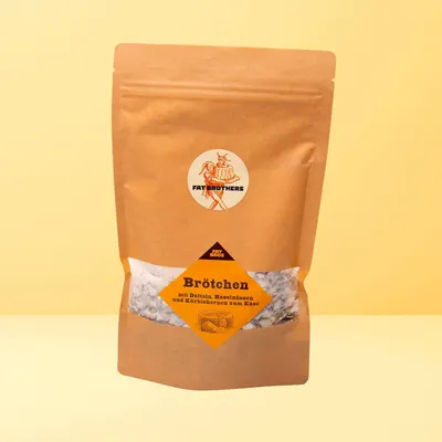 Produktbild von Brötchen mit Datteln Haselnüßen und Kürbiskernen Backmischung