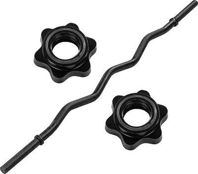 Produktbild von MOVIT® Profi SZ Curlstange, 30mm STANDARDNORM, Auswahl: 120cm (7kg) o. 130cm (8kg), Verchromt/Schwarz, Sternverschluss/Federverschluss, Hantel Curl Stange Hantelstange