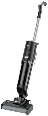 A studio shot of a cordless stick vacuum cleaner against a white background.