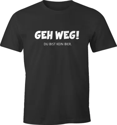 Produktbild von Herren T-Shirt Geh weg du bist kein Bier lustiges Spruch-Shirt für Party saufen Moonworks® anthrazit S