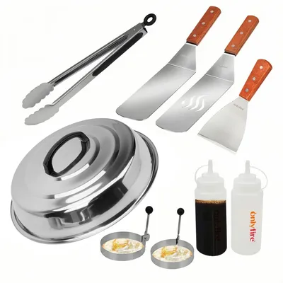 Produktbild von 9-teiliges Edelstahl-Grillzubehör-Set mit Schmelztiegel und Flaschen