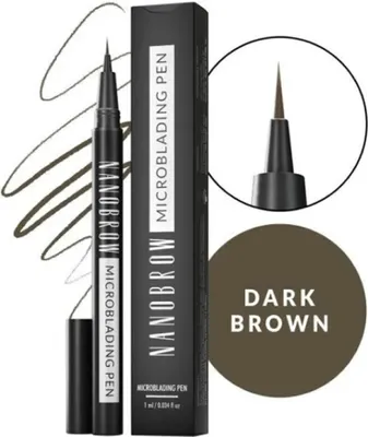 Zdjęcie produktu dla Pisak do brwi Nanobrow Dark Brown - ultracienki pisak do brwi, microblading