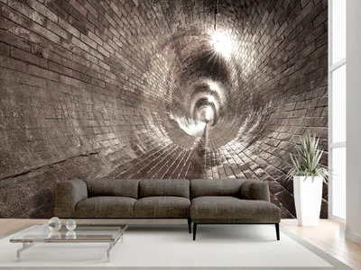 Produktbild von Vlies Fototapete 400x280 cm Tapeten Wandtapete XXL Ziegel Tunnel d-B-0037-a-d
