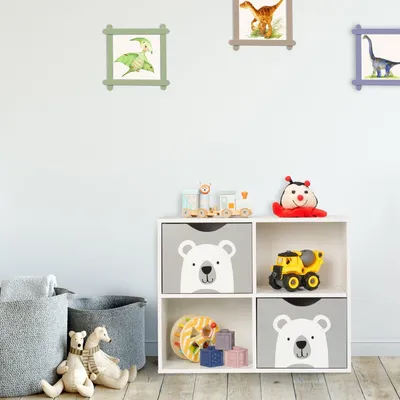 Immagine prodotto di Scaffale portaoggetti per giocattoli con 4 scomparti, design orso