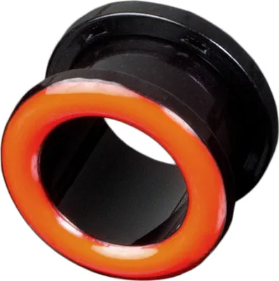 Produktbild von viva-adorno 1 Stück 10mm Flesh Tunnel Acryl Ohrpiercing Schwarz zum Schrauben farbiger Ring zweifarbig Größe 3 - 14mm Z428sw, orange