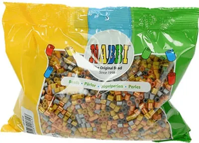 Produktbild von Nabbi® Bügelperlen Ø 5mm, 6.000 Stk., gold silber bronze