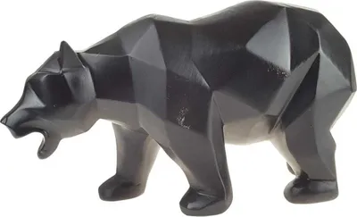 Produktbild von Skulptur Figur Polygonal Kunstharz Bär Schwarz