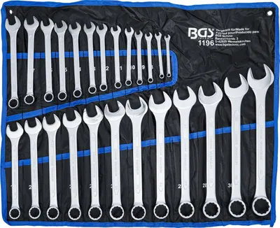 Productafbeelding van BGS 1196 Set ringsteeksleutels, 6-32 mm, conform DIN 3113A, 25-delig.