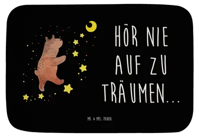 Produktbild von Mr. & Mrs. Panda Badezimmerteppich Bär Träume - Schwarz - Geschenk, Badvorleger, Badematte, Badteppich, Traumdeutung, Träumen, Traum, duschmatte, Teddy, Duschvorleger