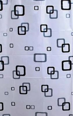 Zdjęcie produktu dla Zasłona prysznicowa 180x180cm, winyl, biały/niebieski/czarny