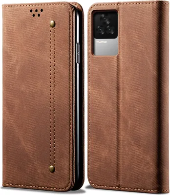 Obrázek produktu pro Redmi K50 Case, kožené flipové pouzdro typu kniha se stojánkem pro Xiaomi Redmi K50 Brown