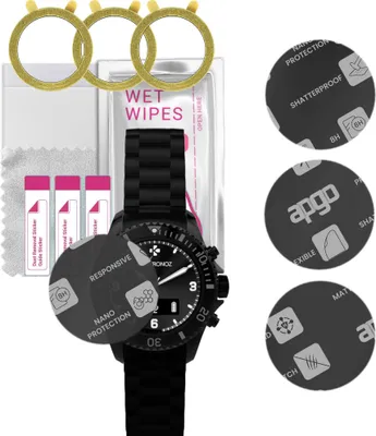 Produktbild von apgo 3 Stück Schutzglas, Matt, kompatibel mit MyKronoz Zeclock Smartwatch, Hybrid 8H, Ersatz für Hartglas, Displayschutzglas, Bildschirmschutz, Displayschutz, kratzfest