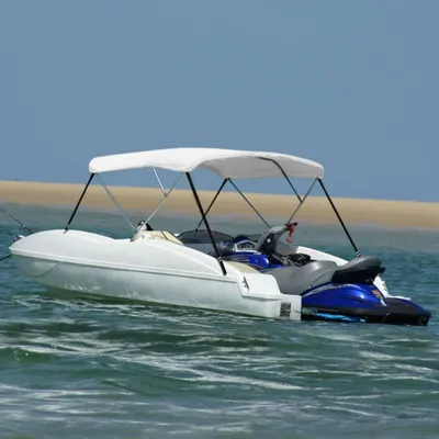 Produktbild von vidaXL 3-Bow Bimini Top Weiß 183x160x137 cm
