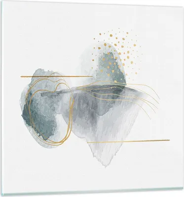 Produktbild von Bilder auf glas - Einteilig - Aquarell Flecken Gold - 40x40cm - Glasbilder - Wandbilder - Bilder - zum Aufhängen bereit - Wanddekoration aus Glas - Glas Bilder - Wandbild auf Glas - GAC40x40-4830