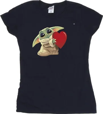 Productafbeelding van Star Wars - "The Mandalorian - De kinderen met een groot hart" T-shirt voor dames, model BI43249 (maat M), marineblauw