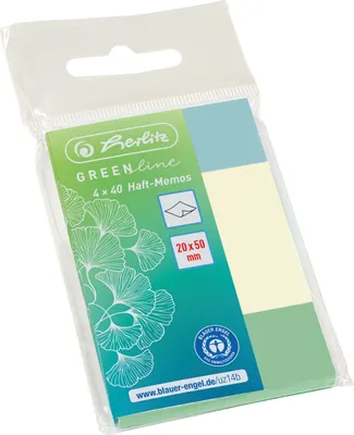 Immagine prodotto di Herlitz 50033447 Herlitz PostIt´s  20x50mm 4x40Bl. GREENline farblich sortier