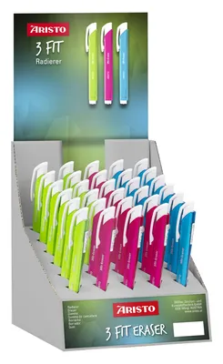 Produktbild von Aristo Radierstift 3fit-Eraser 30er Display, farbig sortiert