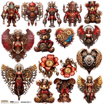 Produktbild von AUFKLEBER - ScrapLove - Steampunk 3
