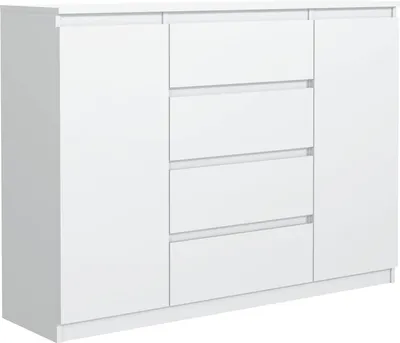 Produktbild von Mobelsta Kommode, Schrank mit Schubladen, Modernes Sideboard, Schubladenschrank, Kommodenschrank, Weiß 138,5x39x101,5 cm